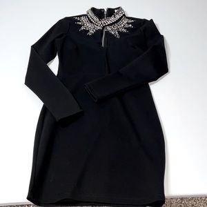 Black diamond neck dress